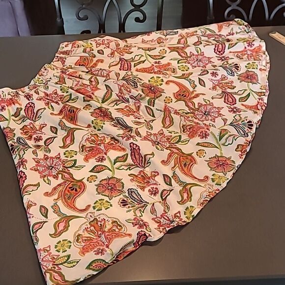 Korea sz M 100% cotton flared skirt with lining, elastic waist - Picture 8 of 10